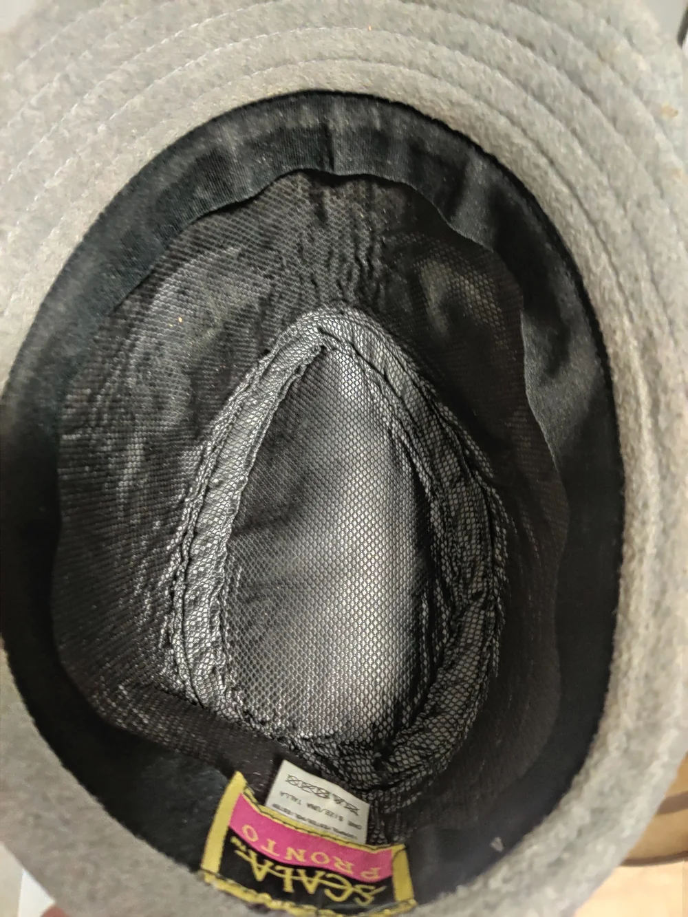 Scala Gray Wool Felt Fedora with Silver Sequin Bow